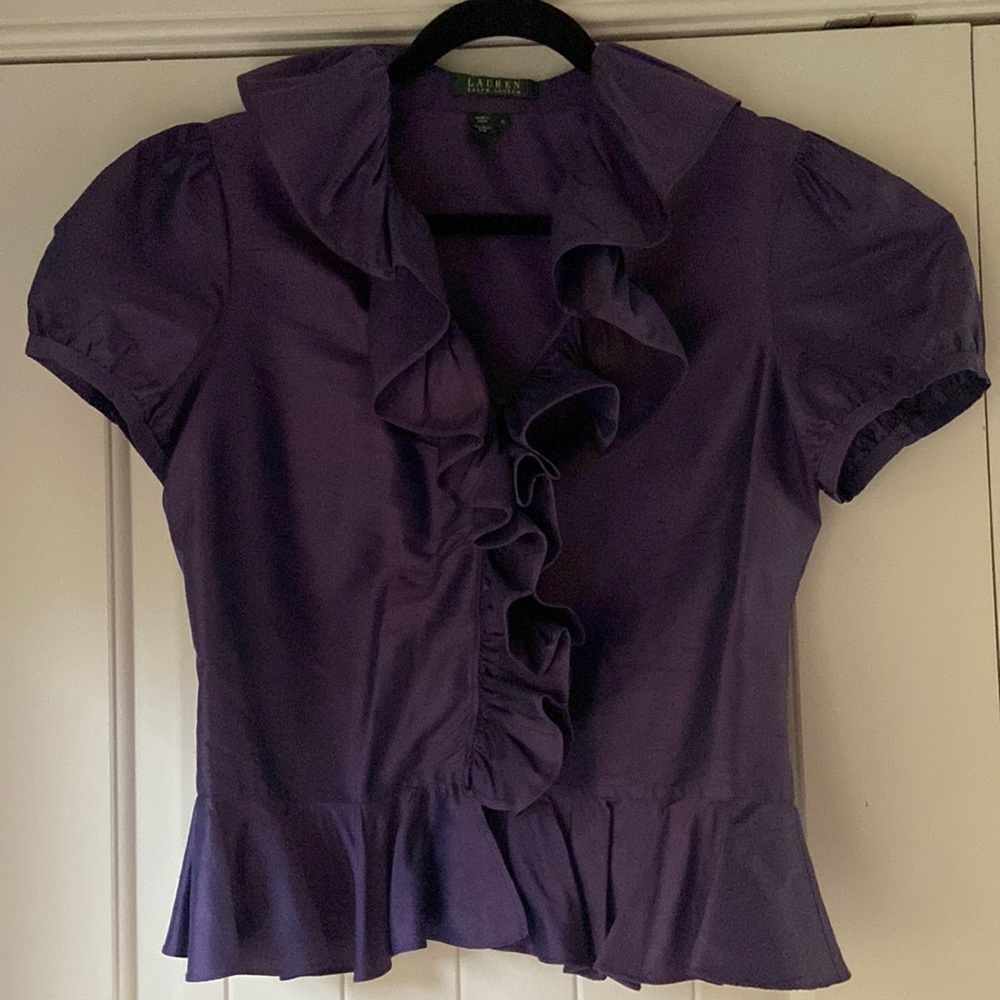 Ralph Lauren Purple Silk Top Size 10